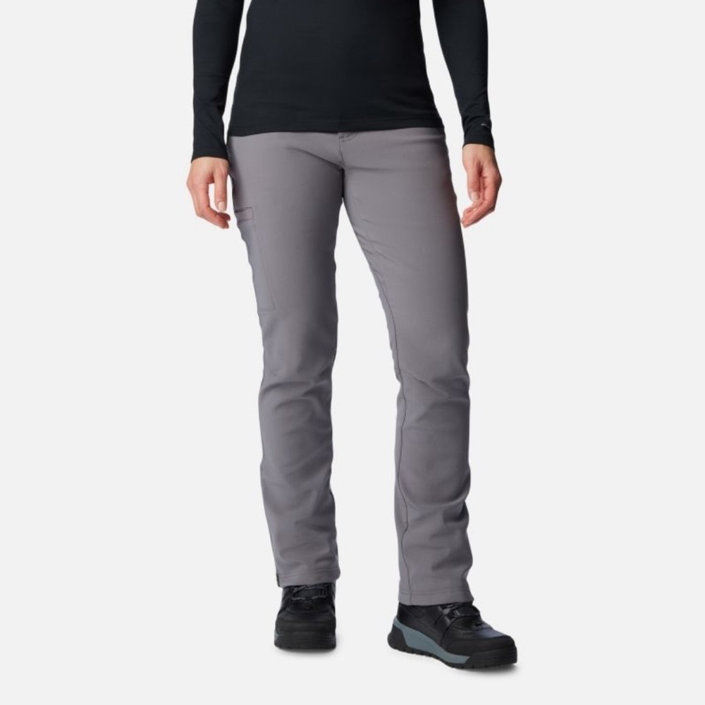 COLUMBIA Sz 8 Long Omni Shade Straight Leg Pockets Hiking Pants in Grey NEW